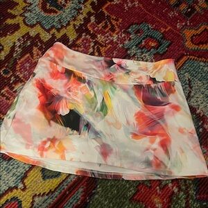 NWT Daily Practice Floral Multi-Watercolor Mini Skort